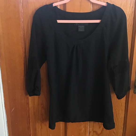 Kardashian Kollection Black Blouse with lace accent sleeves Size XS - Picture 3 of 8
